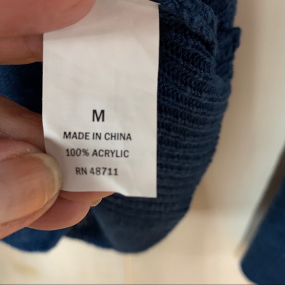 Falls Creek Blue White Ombré V Neck Sweater M - Picture 4 of 6